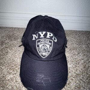 Navy blue distressed NYPD baseball Cap